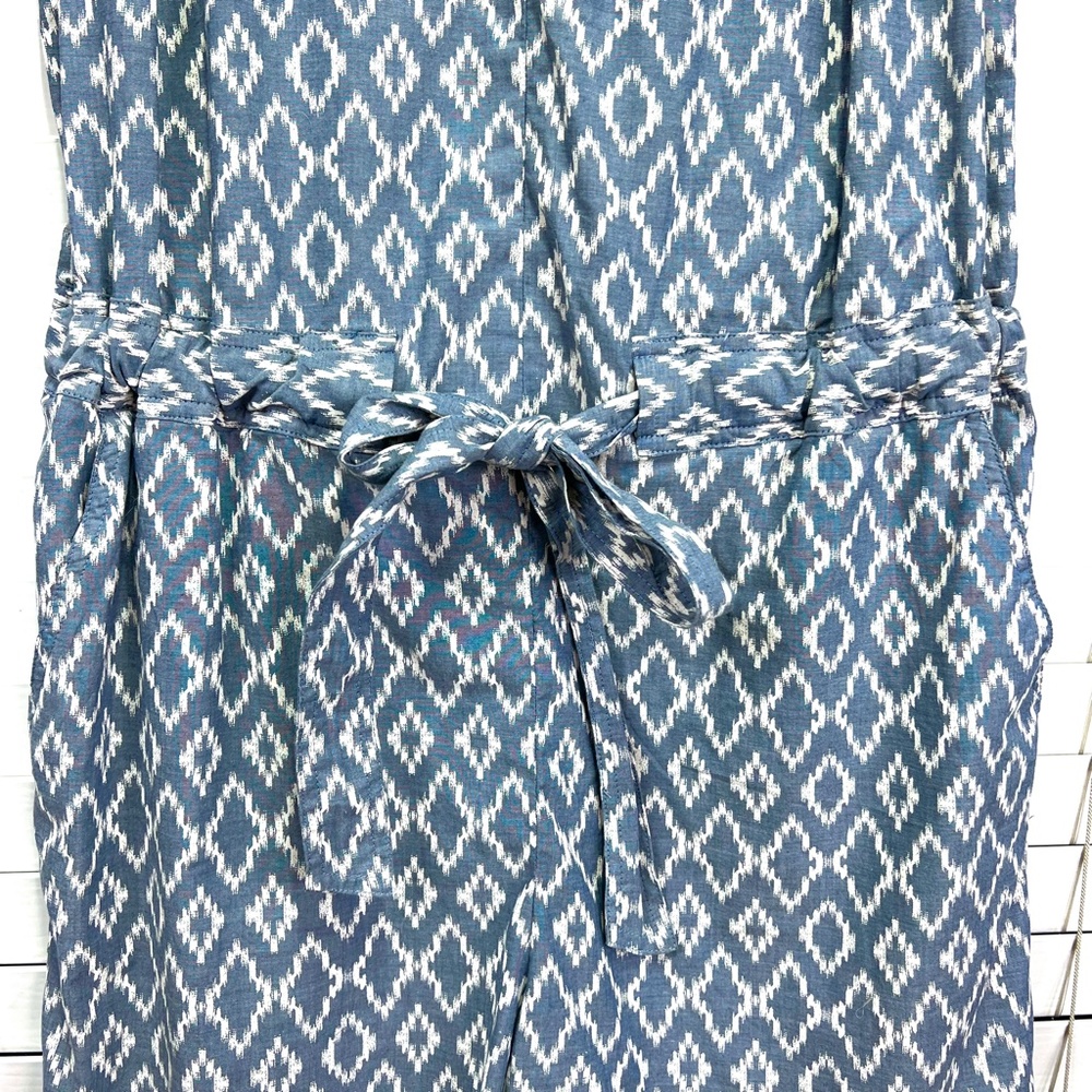 🚫SOLD! NWOT |•BANANA REPUBLIC•| Blue & White Print Shorts Romper Size 6 Tall - Picture 4 of 12